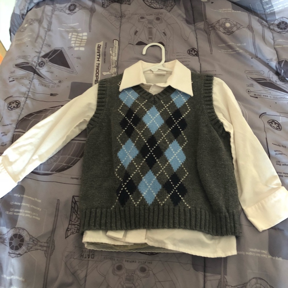 Boy sweater vest with pants